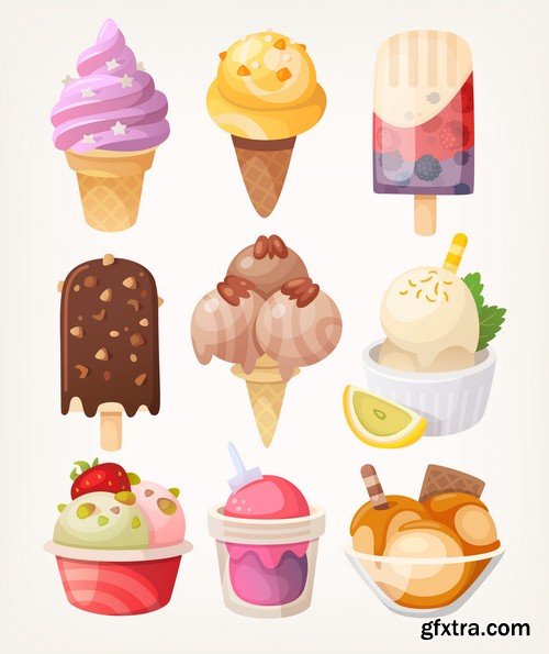 Ice cream sets - 5 EPS