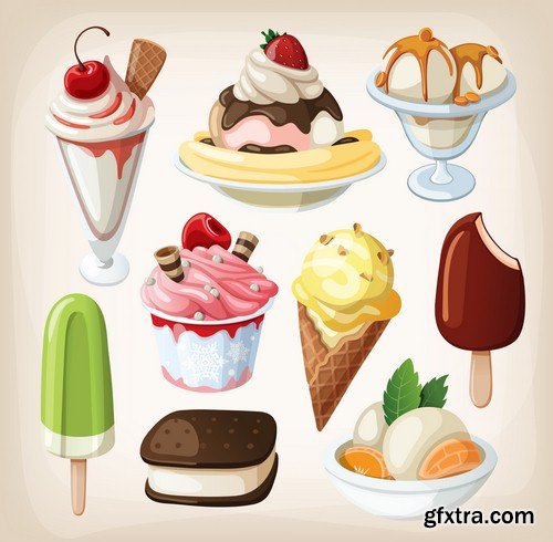 Ice cream sets - 5 EPS