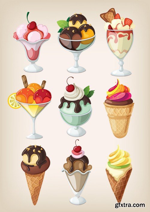 Ice cream sets - 5 EPS