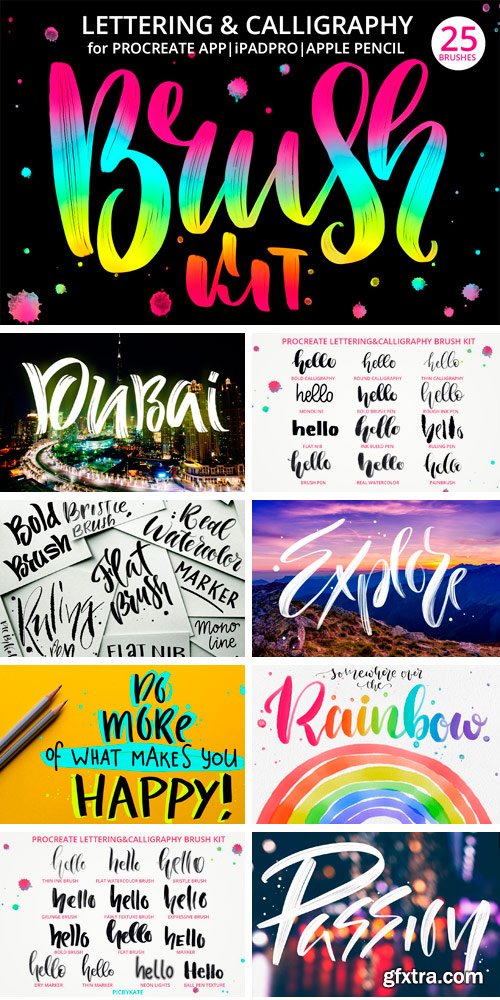 CM 977595 - 25 Lettering Brushes for Procreate