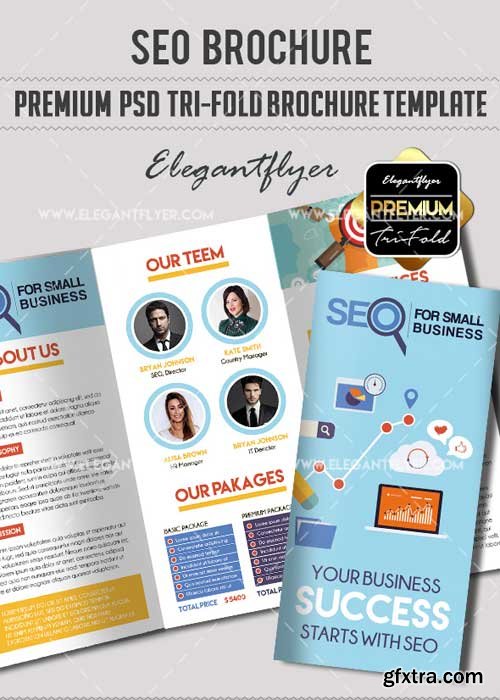 SEO V10 Premium Tri-Fold PSD Brochure Template