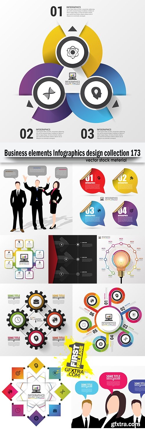 Business elements Infographics design collection 173