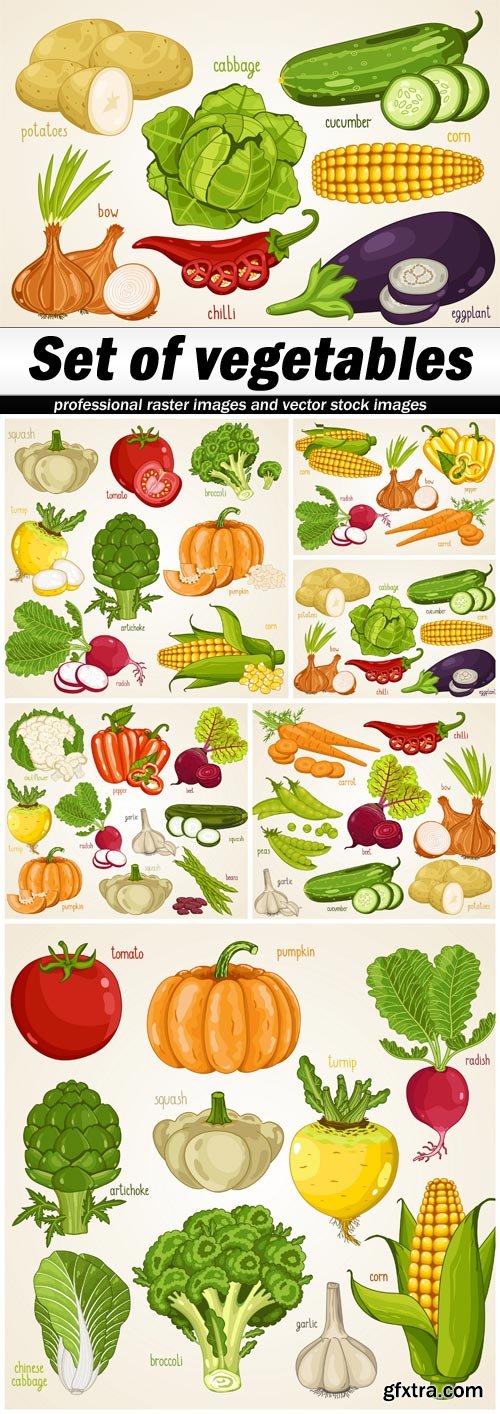 Set of vegetables - 6 EPS