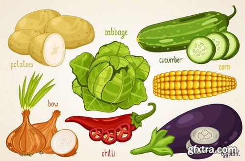 Set of vegetables - 6 EPS