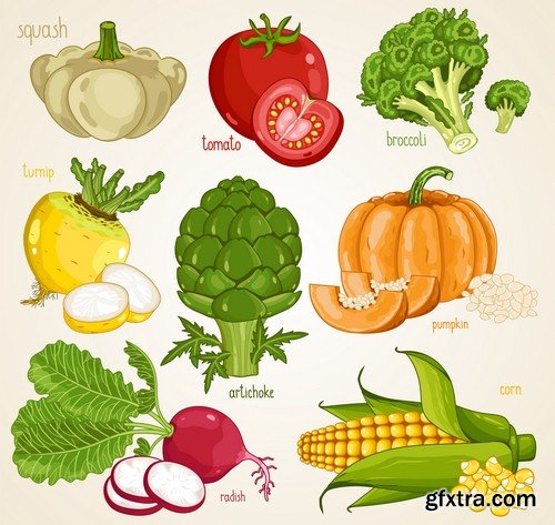 Set of vegetables - 6 EPS