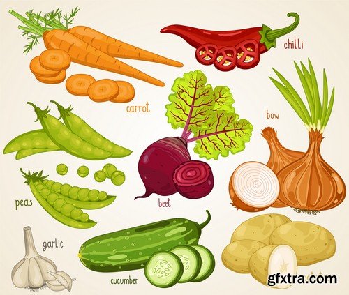 Set of vegetables - 6 EPS