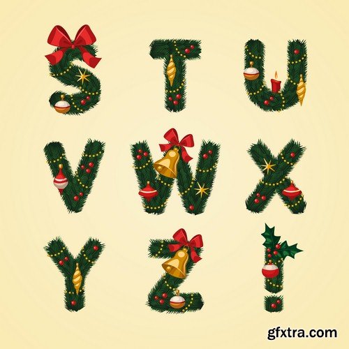 Christmas alphabet 1 - 9 EPS