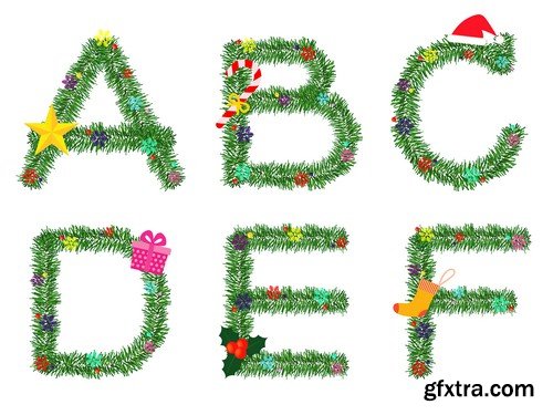 Christmas alphabet 1 - 9 EPS
