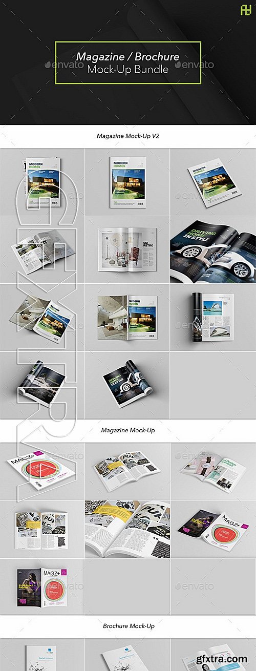 GraphicRiver - Magazine Brochure Mock-Up Bundle 11865550