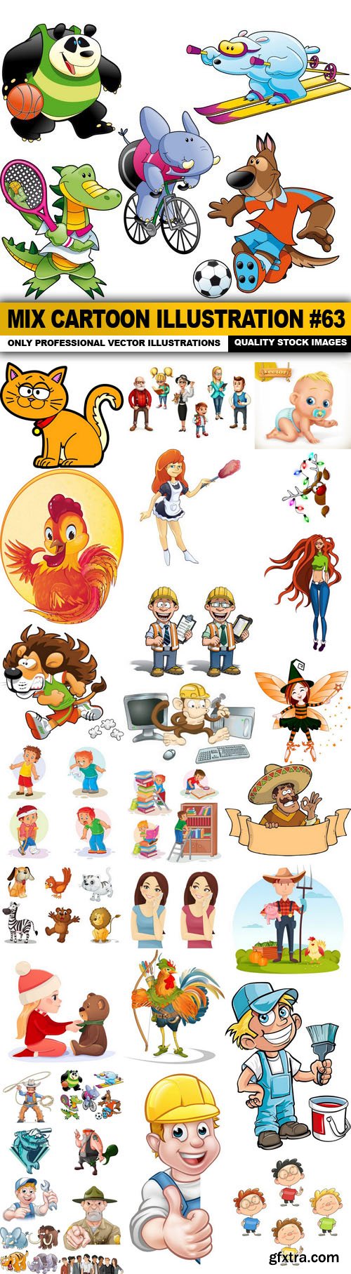 Mix cartoon Illustration #63 - 30 Vector