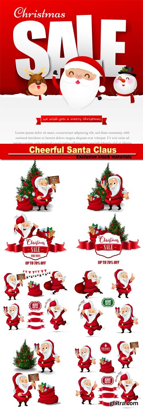 Funny Vector Santa Clauses