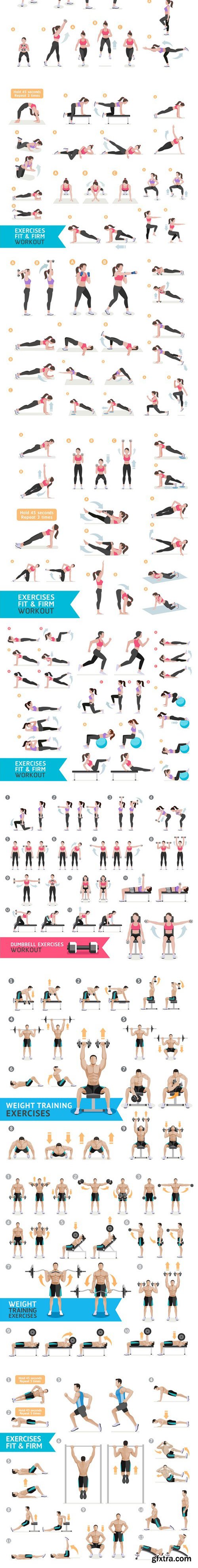 CM - Fitness Aerobic and Exercises Icons 1063017