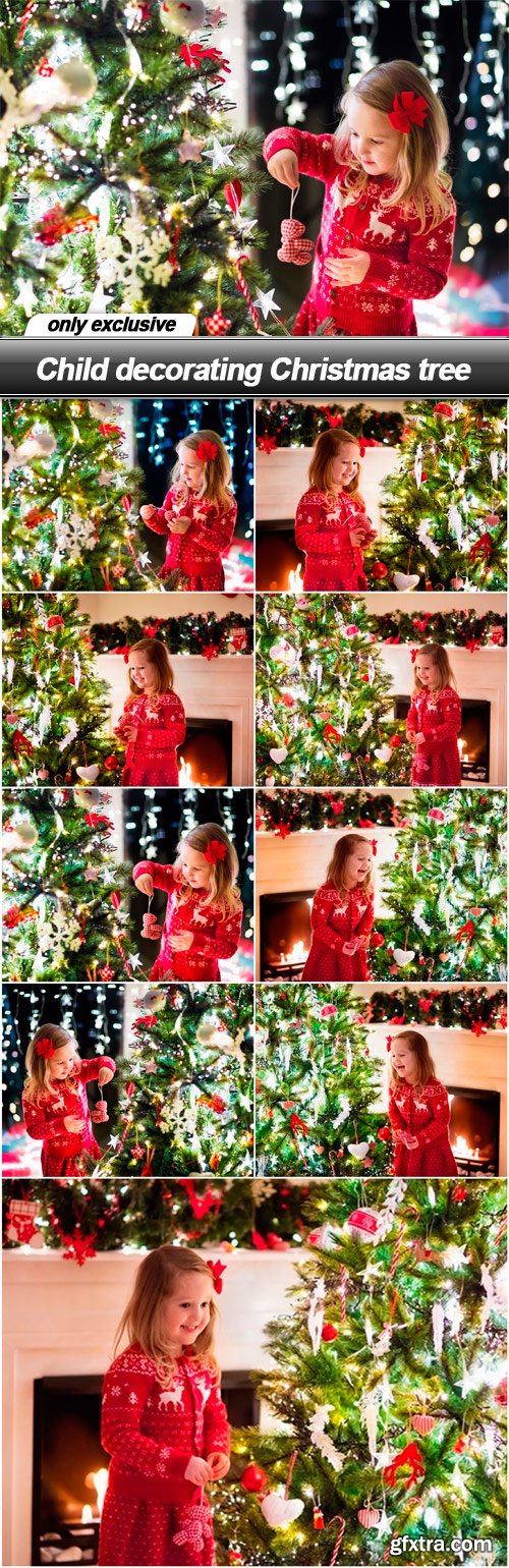 Child decorating Christmas tree - 9 UHQ JPEG