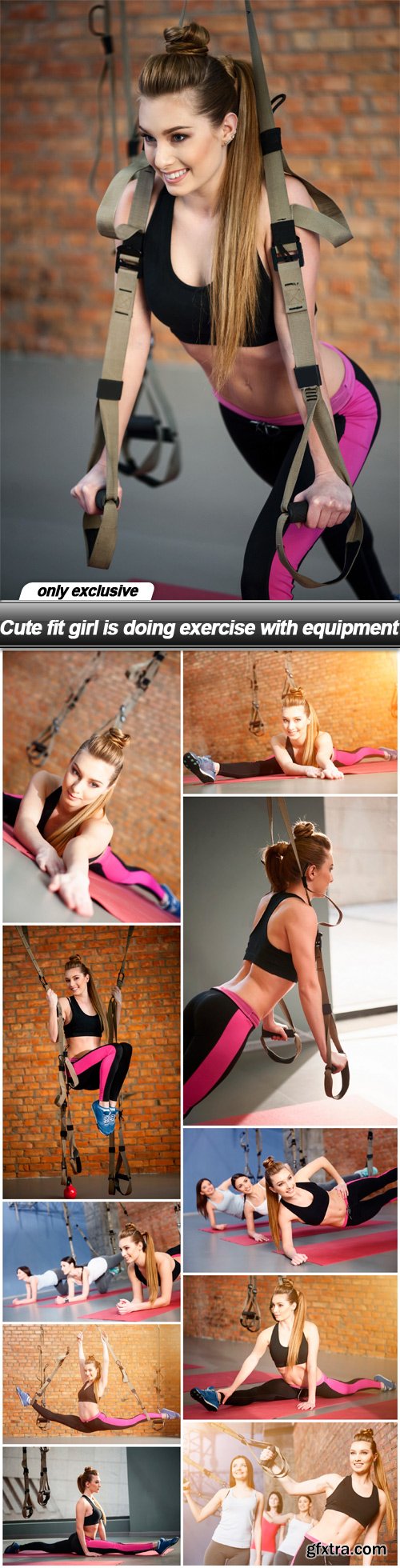 Cute fit girl is doing exercise with equipment - 11 UHQ JPEG