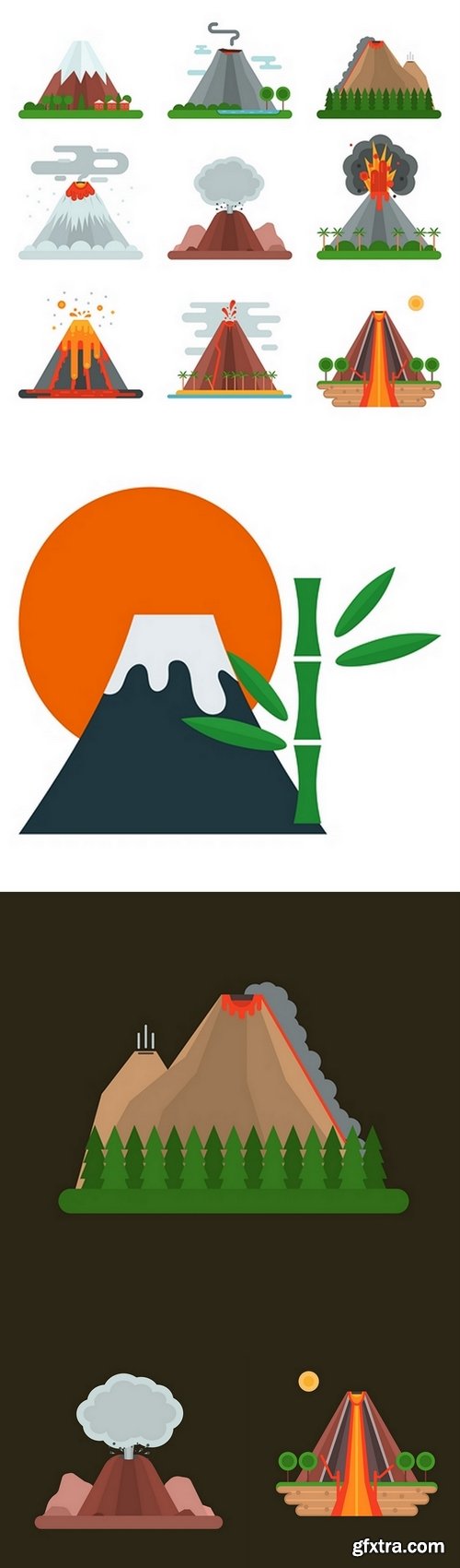 Volcano vector illustration