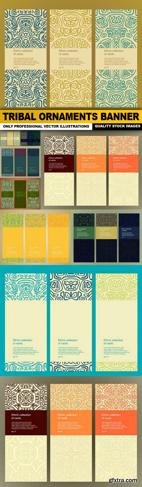 Tribal Ornaments Banner - 9 Vector