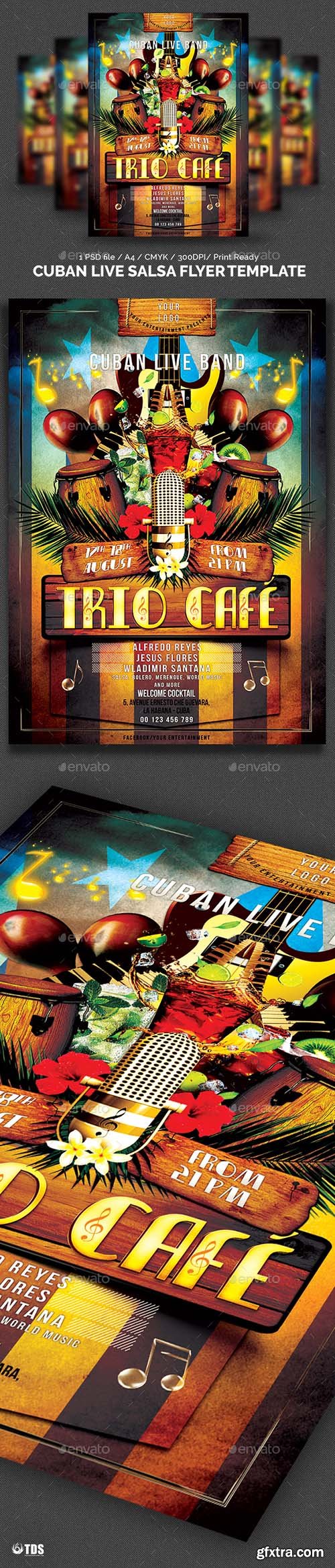 Graphicriver Cuban Live Salsa Flyer Template 5373992