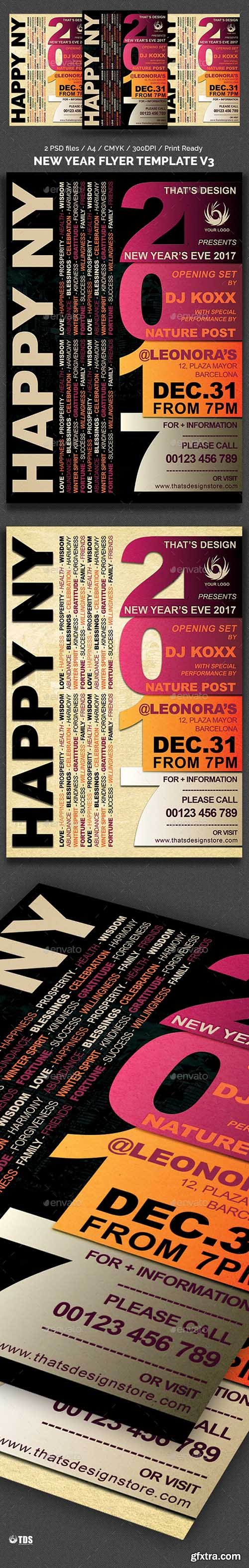 Graphicriver New Year Flyer Template V3 9656089