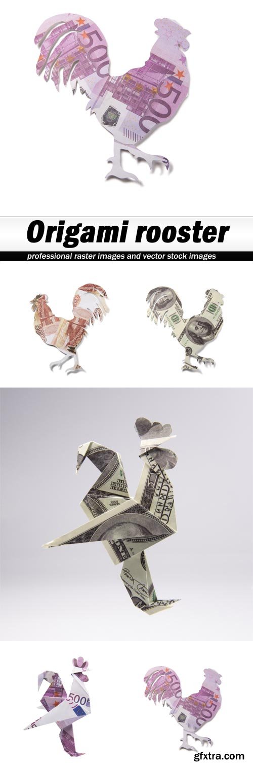 Origami rooster - 5 UHQ JPEG