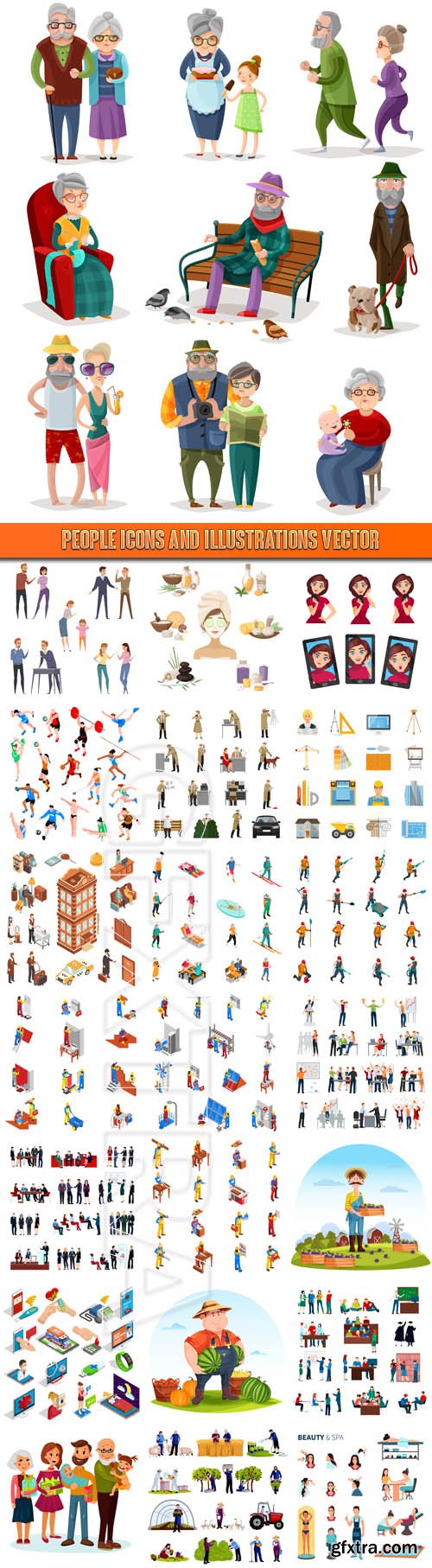 People icons and illustrations vector