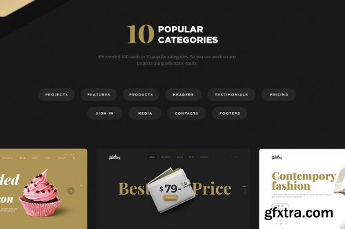 CreativeMarket -50% Sale Milestone UI Kit 609334