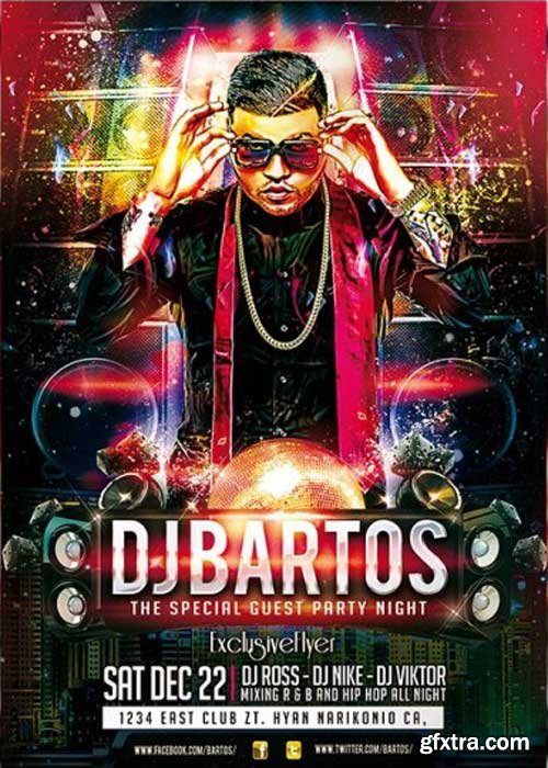 Special Guest DJ Bartos V1 Premium Flyer Template