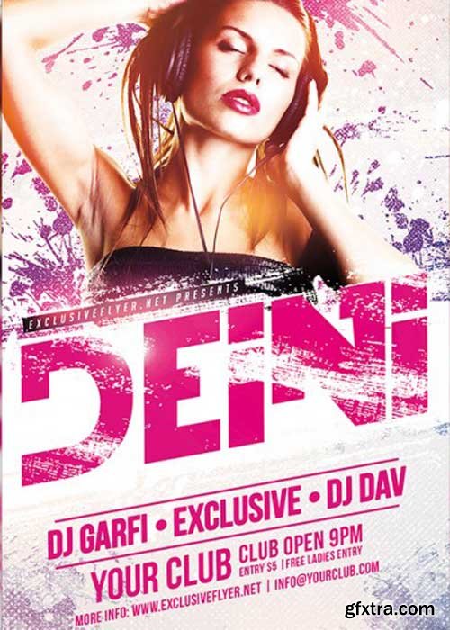 Special Guest DJ Deini V1 Premium Flyer Template + Facebook Cover