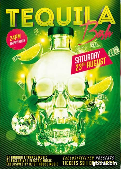 Tequila Bash V5 Premium Flyer Template + Facebook Cover