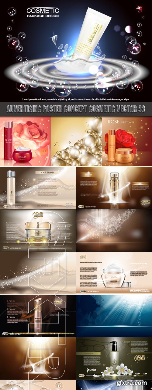 Advertising Poster Concept Cosmetic vector 33