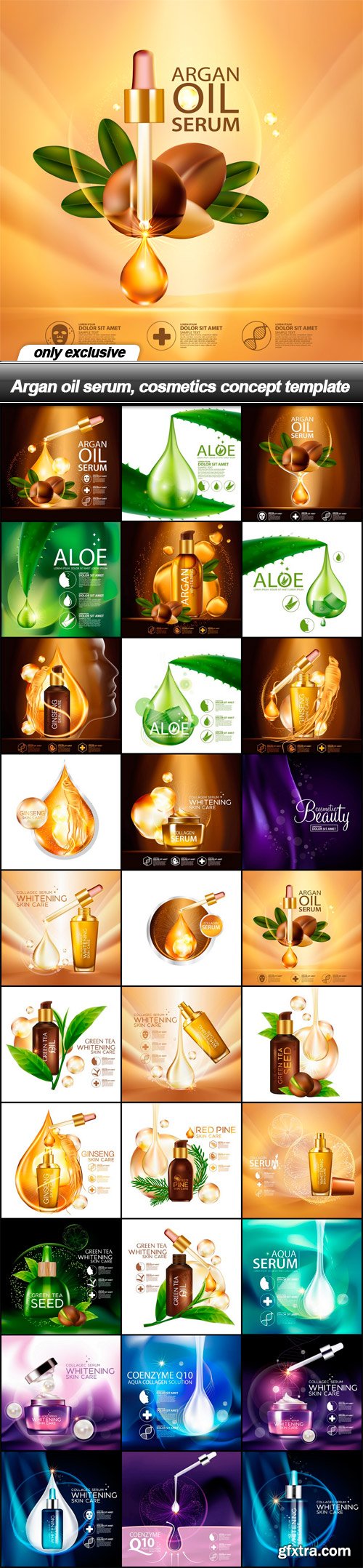 Argan oil serum, cosmetics concept template - 30 EPS