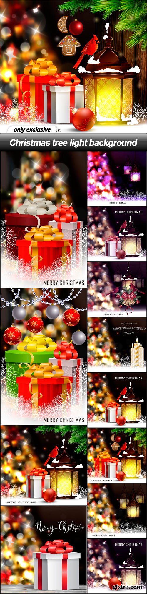 Christmas tree light background - 12 EPS