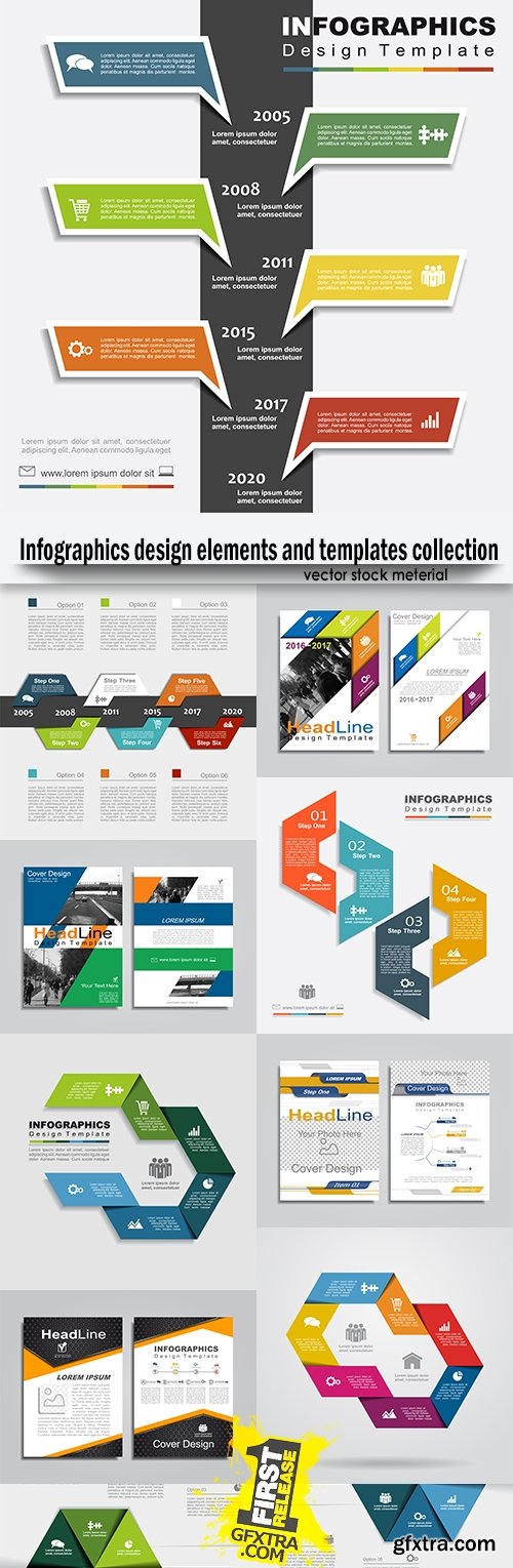 Infographics design elements and templates collection