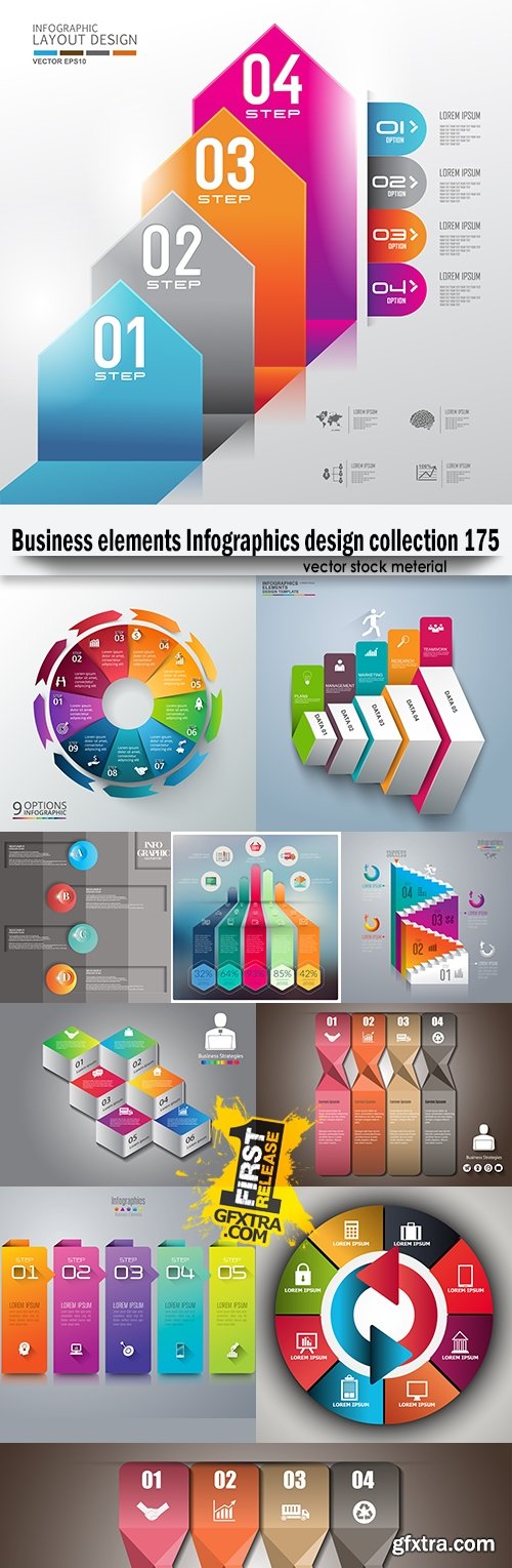 Business elements Infographics design collection 175