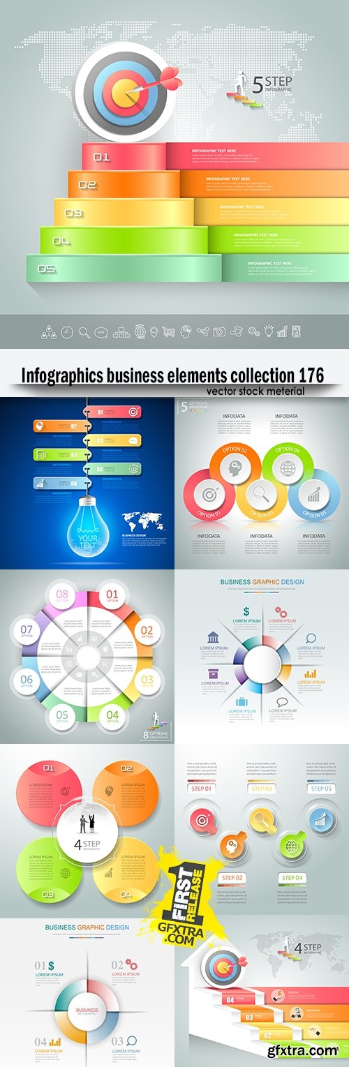 Infographics business elements collection 176