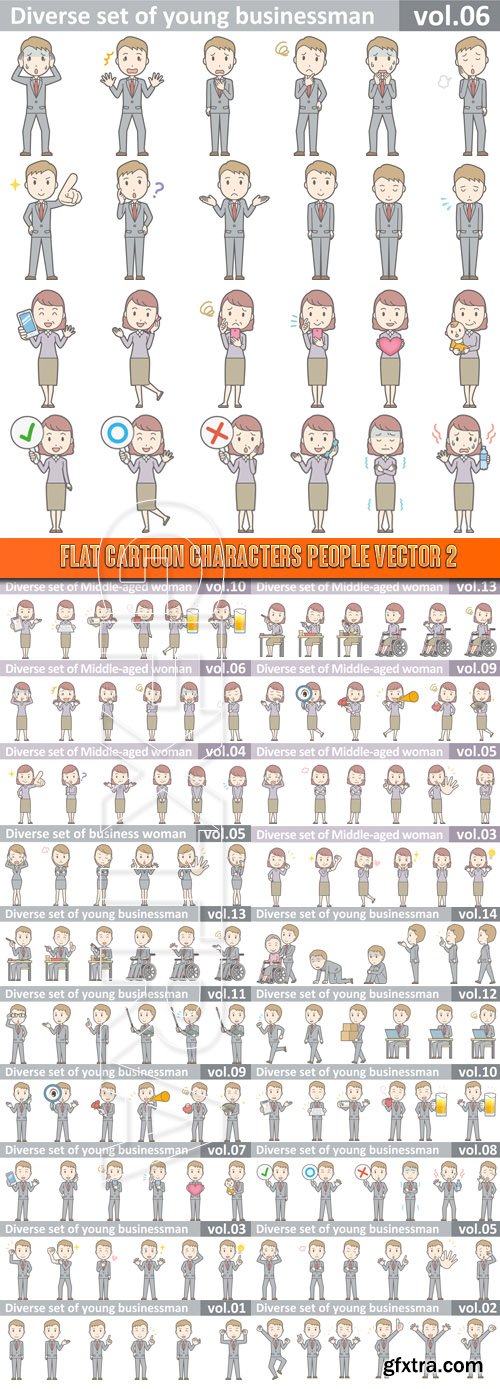 Flat cartoon characters people vector 2