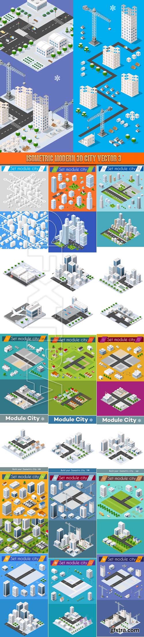 Isometric modern 3D city vector 3