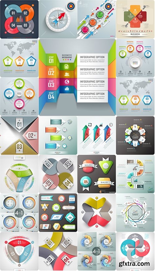 Big collection business elements Infographics design