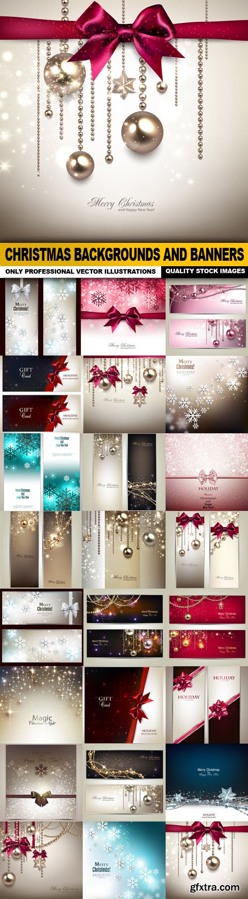 Christmas Backgrounds And Banners - 25 Vector