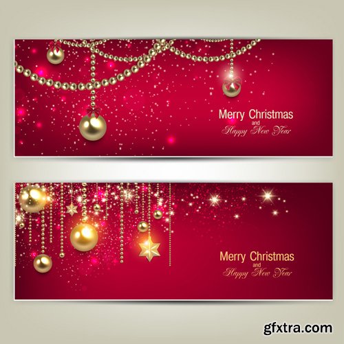 Christmas Backgrounds And Banners - 25 Vector