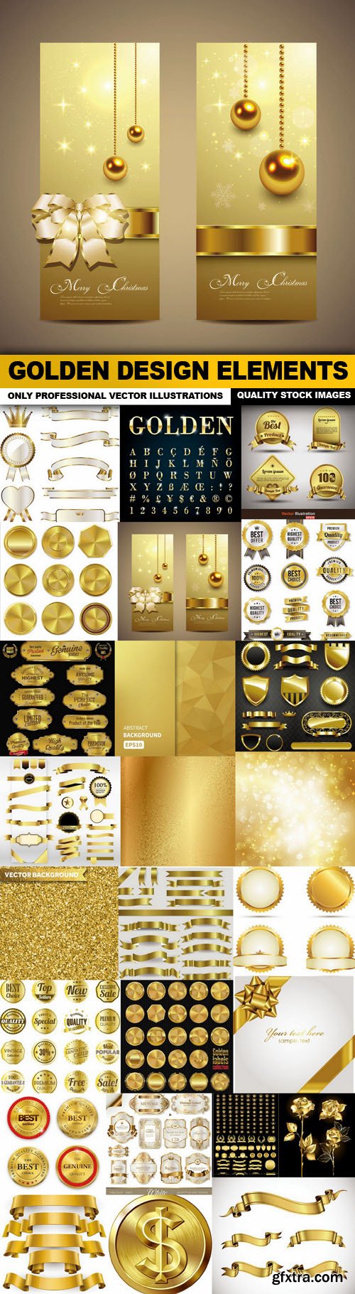 Golden Design Elements - 25 Vector