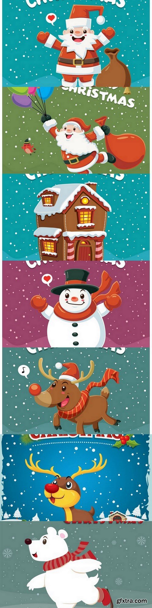 Christmas cards - 7 EPS Vector Stock