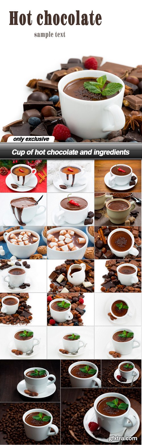 Cup of hot chocolate and ingredients - 24 UHQ JPEG