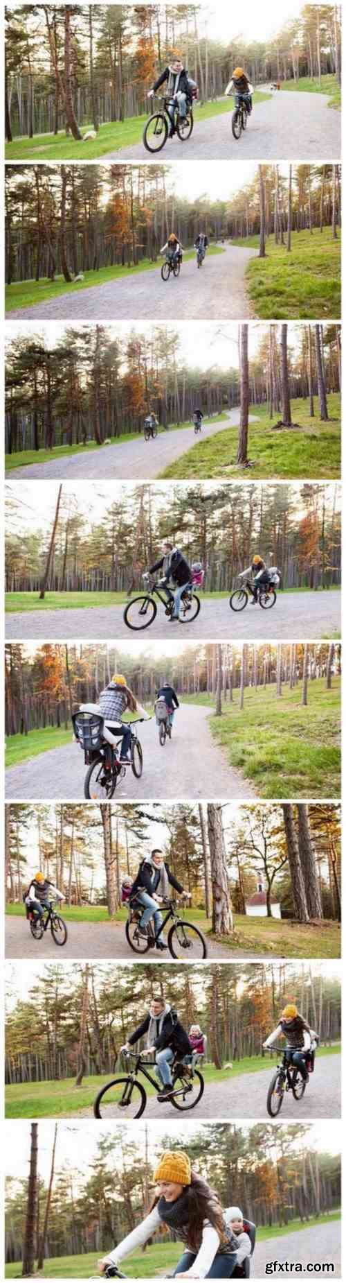 Family biking - 8 UHQ JPEG Stock Images