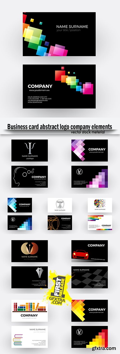 Business card abstract logo company elements