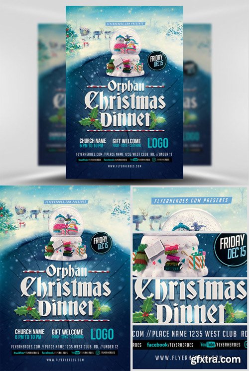 Orphan Christmas Dinner Flyer Template