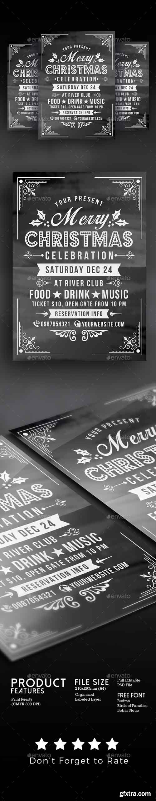 GR - Christmas Celebration Flyer Chalk Style 18884585