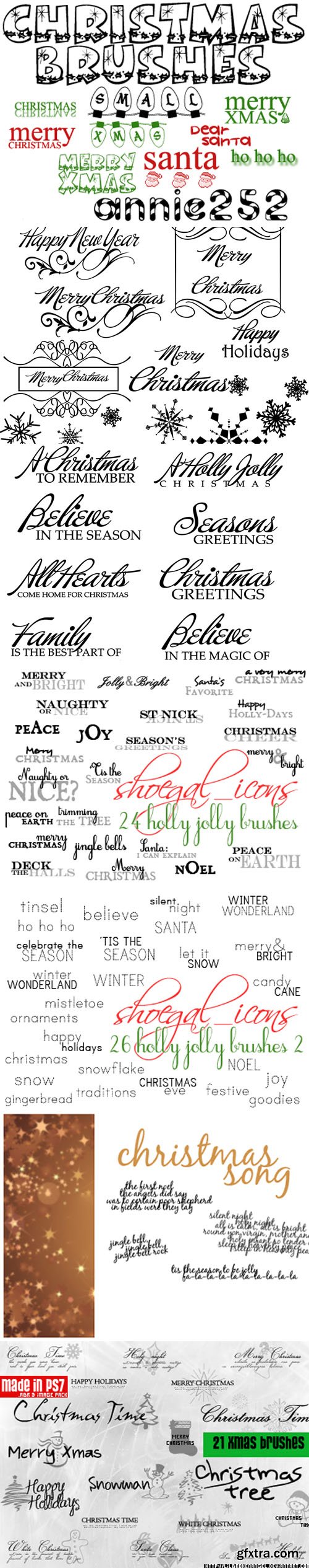 Christmas Text Photoshop Brushes