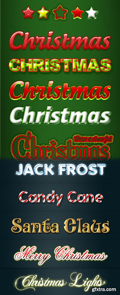 10 Beautiful Christmas Photoshop Text Styles