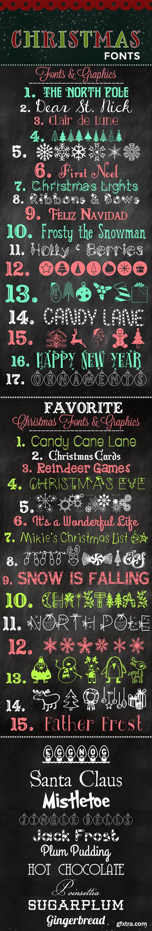 40 Christmas Fonts & Graphics