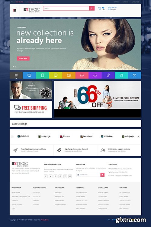 PrestaBrain - PTS Extroic v1.0 - PrestaShop 1.6.0.14 Template